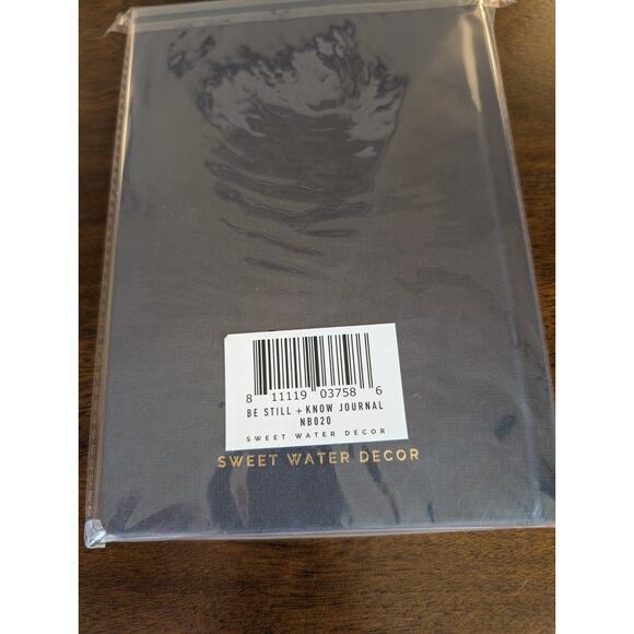 Be Still & Know Journal/Notebook/Diary by Sweet Water Decor Gray Fabric w/Gold - Picture 2 of 4